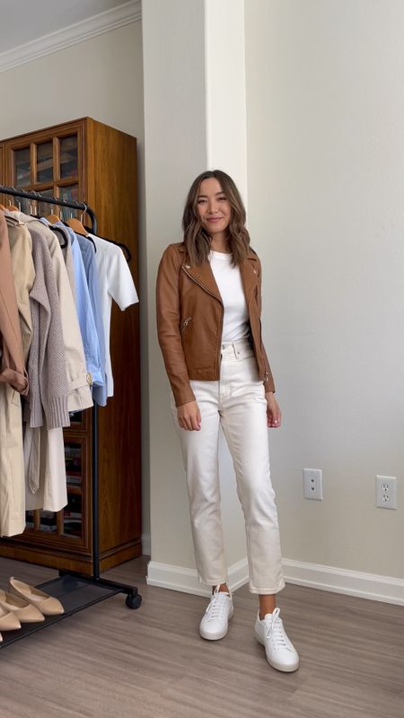 Madewell sale items - 25% off 

Leather jacket - xs
Tank xs 
Similar white madewell jeans linked - I recommend sizing down 

Casual spring outfits / madewell sale 

#LTKstyletip #LTKunder100 #LTKsalealert