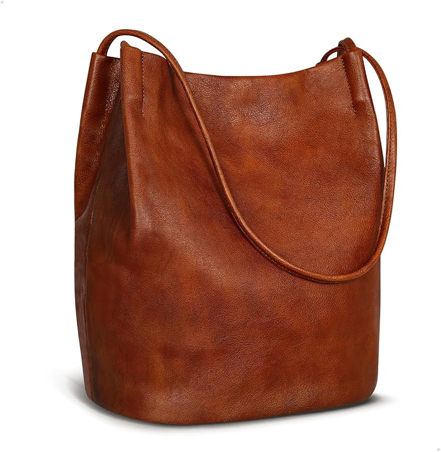 Iswee Leather Shoulder Bags for Women Vintage Tote Bag Ladies Purses and Handbags Soft Everyday B... | Amazon (US)