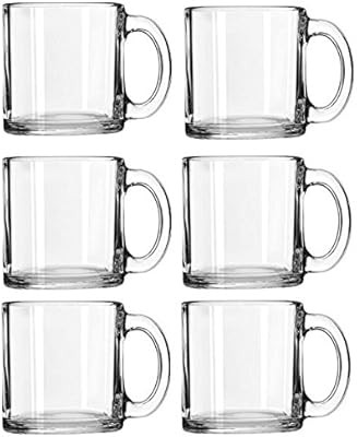 Libbey Crystal Coffee Mug Warm Beverage Mugs Set of (13 oz) (6) | Amazon (US)