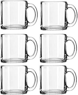 Libbey Crystal Coffee Mug Warm Beverage Mugs Set of (13 oz) (6) | Amazon (US)