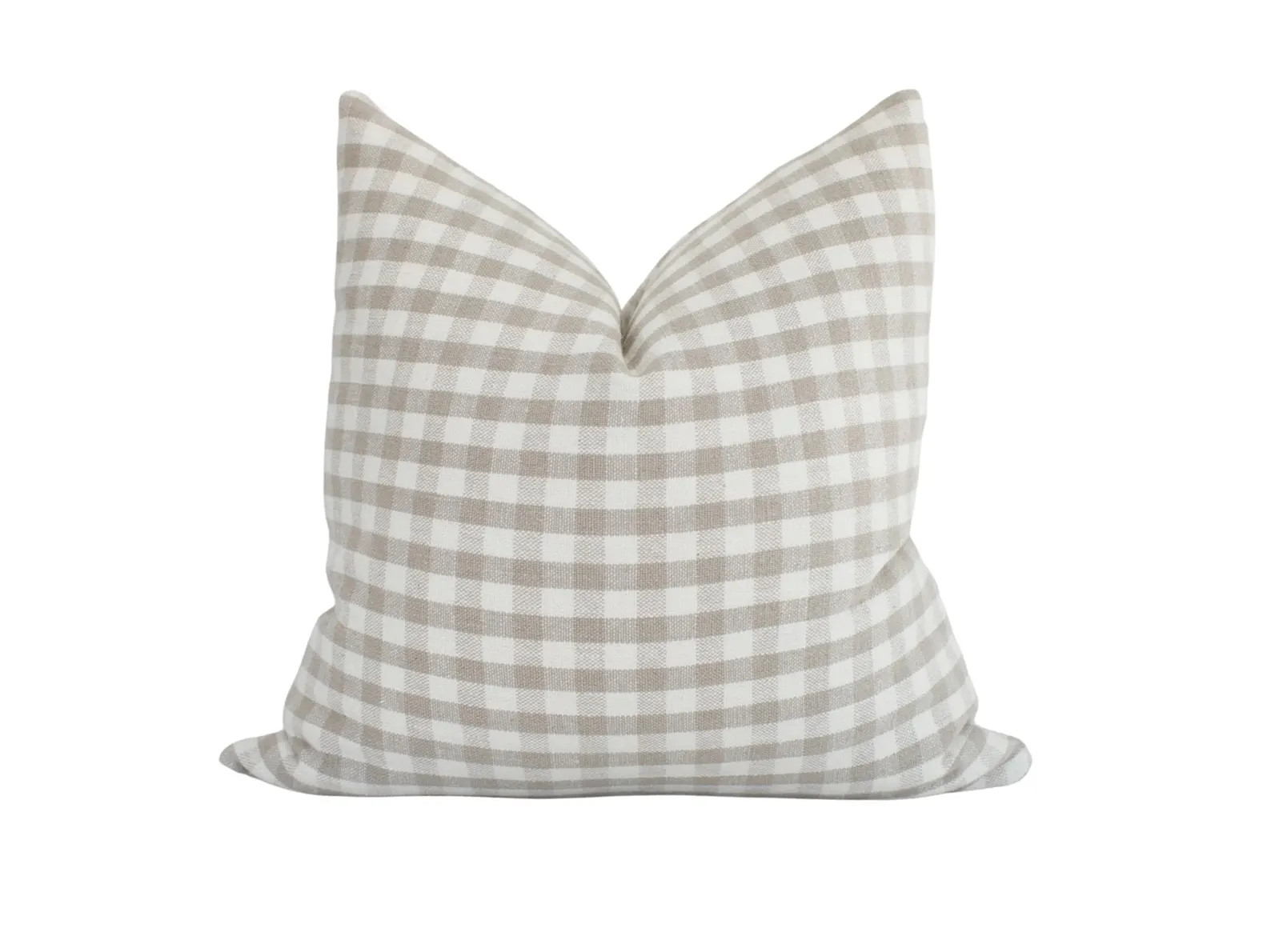Beige Window Pane Pillow Cover: Farmhouse Tan Check Throw Pillow | Etsy (Global)