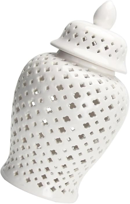 Ciieeo Ginger Jars for Home Decor Traditional Pierced Ginger Jar with Lid Carved Lattice Decorati... | Amazon (US)
