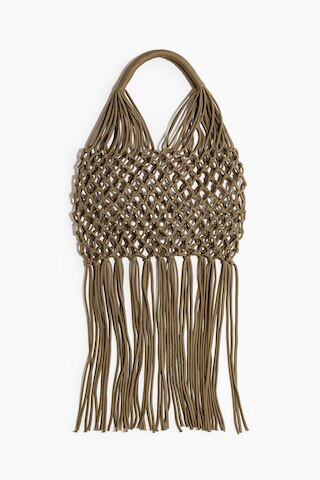 H & M - Fringed Net Shoulder Bag - Khaki Green | H&M (US + CA)