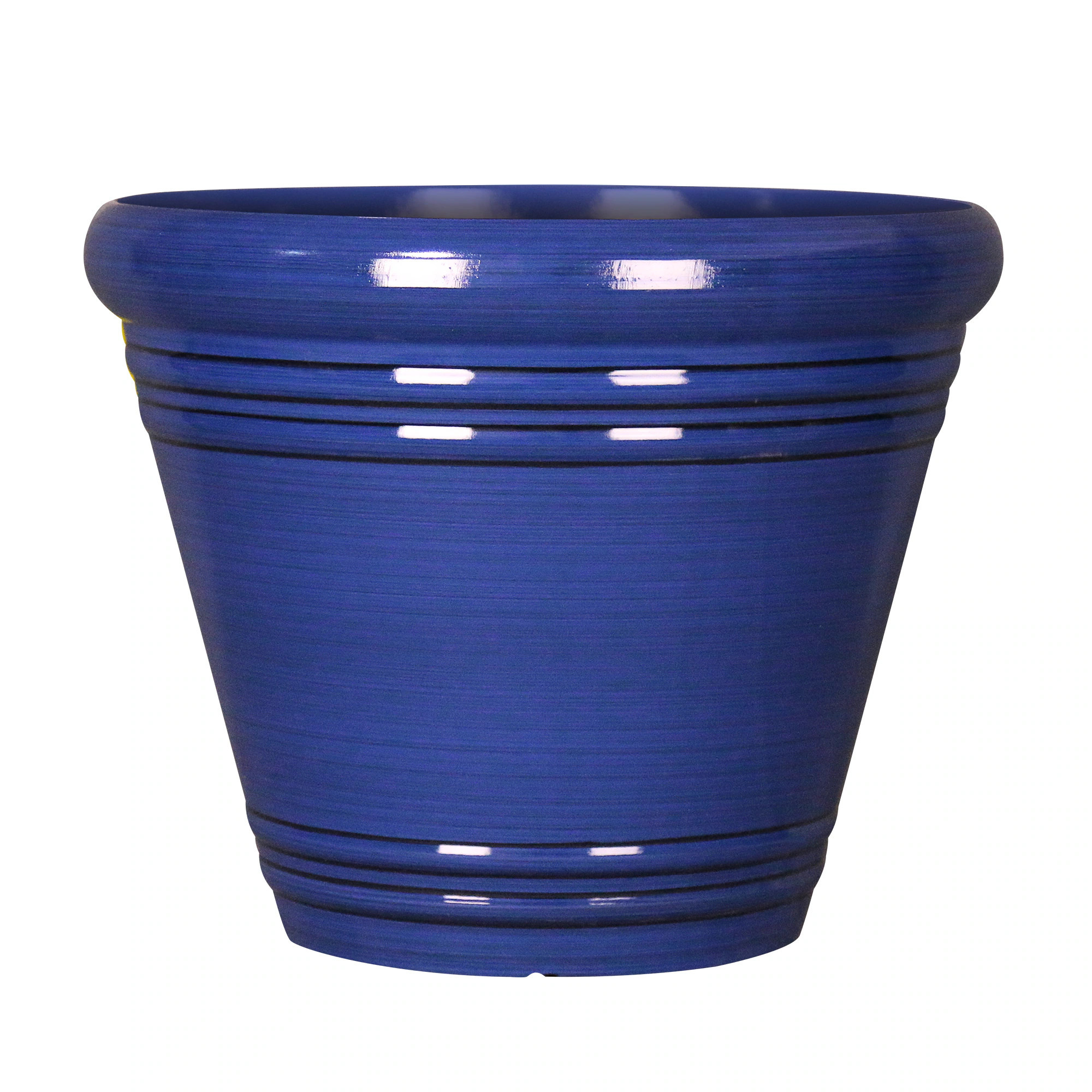Style Selections Round 20.35-in W Extra Large Blue Recycled plastic Contemporary/Modern Indoor/Outdoor Planter with Drainage Holes | PLC1622BBF | Lowe's