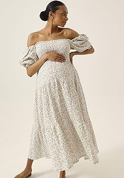 NOTHING FITS BUT Women’s Cotton Modal Kiko Pregnancy Maternity Dress, Casual Floral Maxi Matern... | Amazon (US)