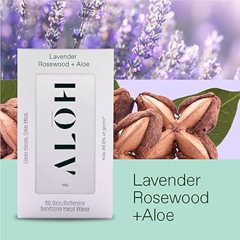 Amazon.com : ALŌH Lavender Rosewood + Aloe Sanitizing Hand Wipes - Clean Hands, Clear Minds - On... | Amazon (US)