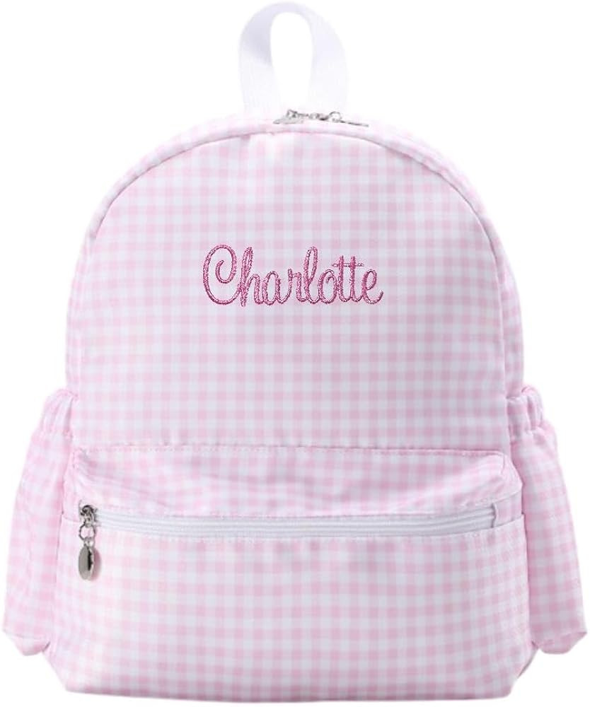Embroidered Nylon Gingham Backpack for Kids | Choose Name, Thread & Font | Back to School (Baby P... | Amazon (US)
