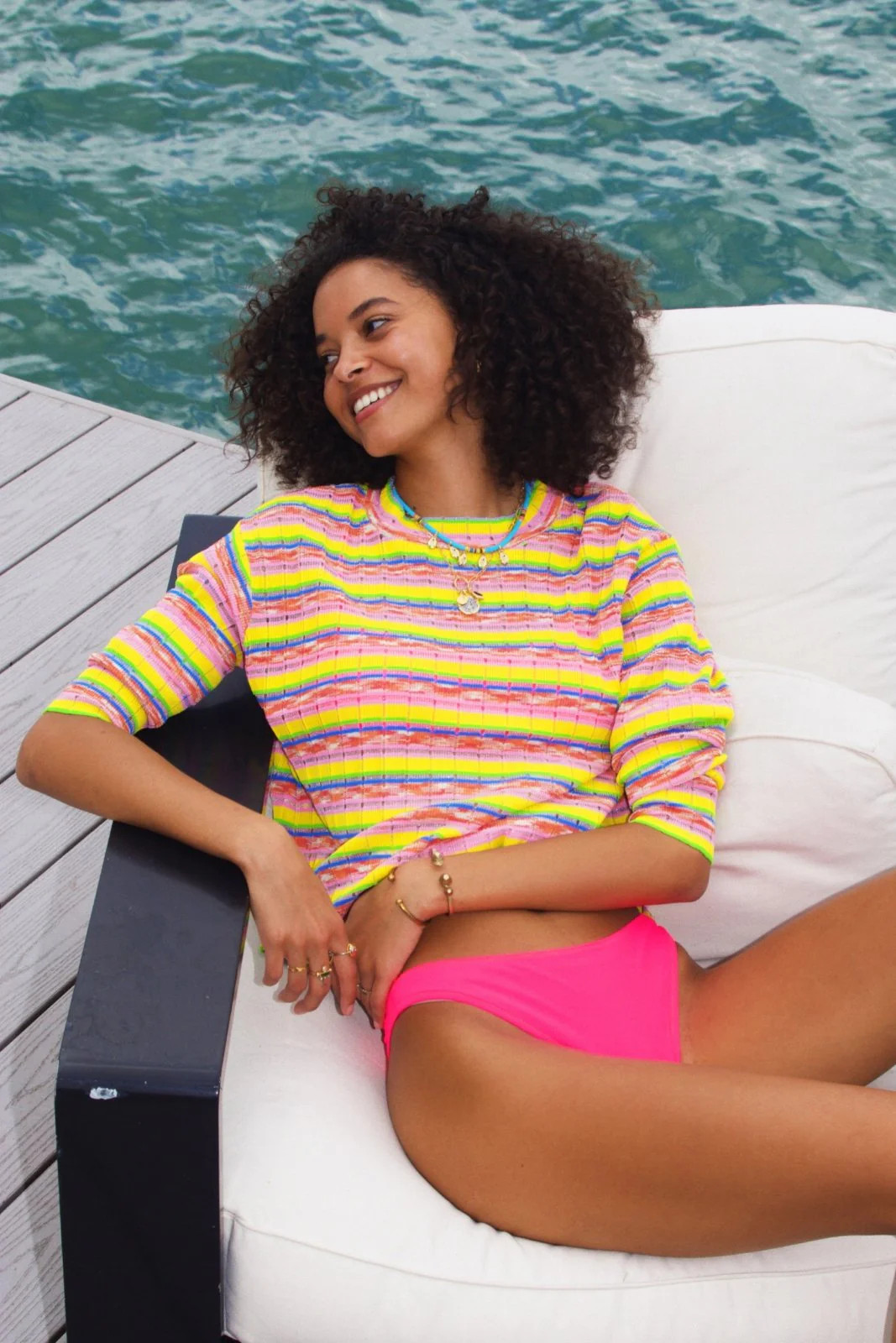 The Max Sweater in Spacedye Multi Stripe | Solid & Striped