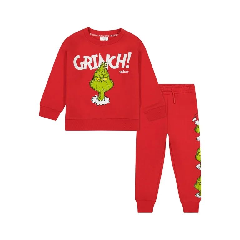 The Grinch Toddler Fleece 2 Piece Set, Red, Sizes 2T - 5T | Walmart (US)
