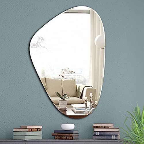 Hlartdecor Frameless Irregular Wall Decor Mirror.(Asymmetric) Modern Silver Beveled/Polished Mirr... | Amazon (US)