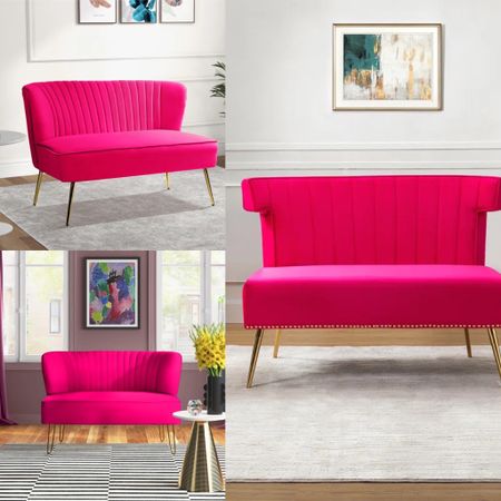 Ready for Barbie World? These chic and stylish loveseats are perfect for small spaces and  will give you space an instant fashion-forward refresh with happy vibes. #barbiecore #prettyinpink 

#LTKhome #LTKsalealert #LTKBacktoSchool