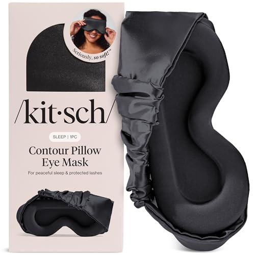 Kitsch Contour Satin Sleep Mask | Eye Masks for Sleep - Charcoal | Amazon (US)