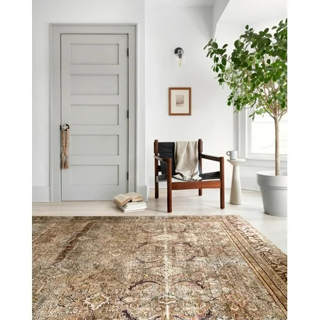 Loloi II Layla Printed Oriental Distressed Olive / Charcoal 7'-6" x 9'-6" Area Rug | Walmart (US)