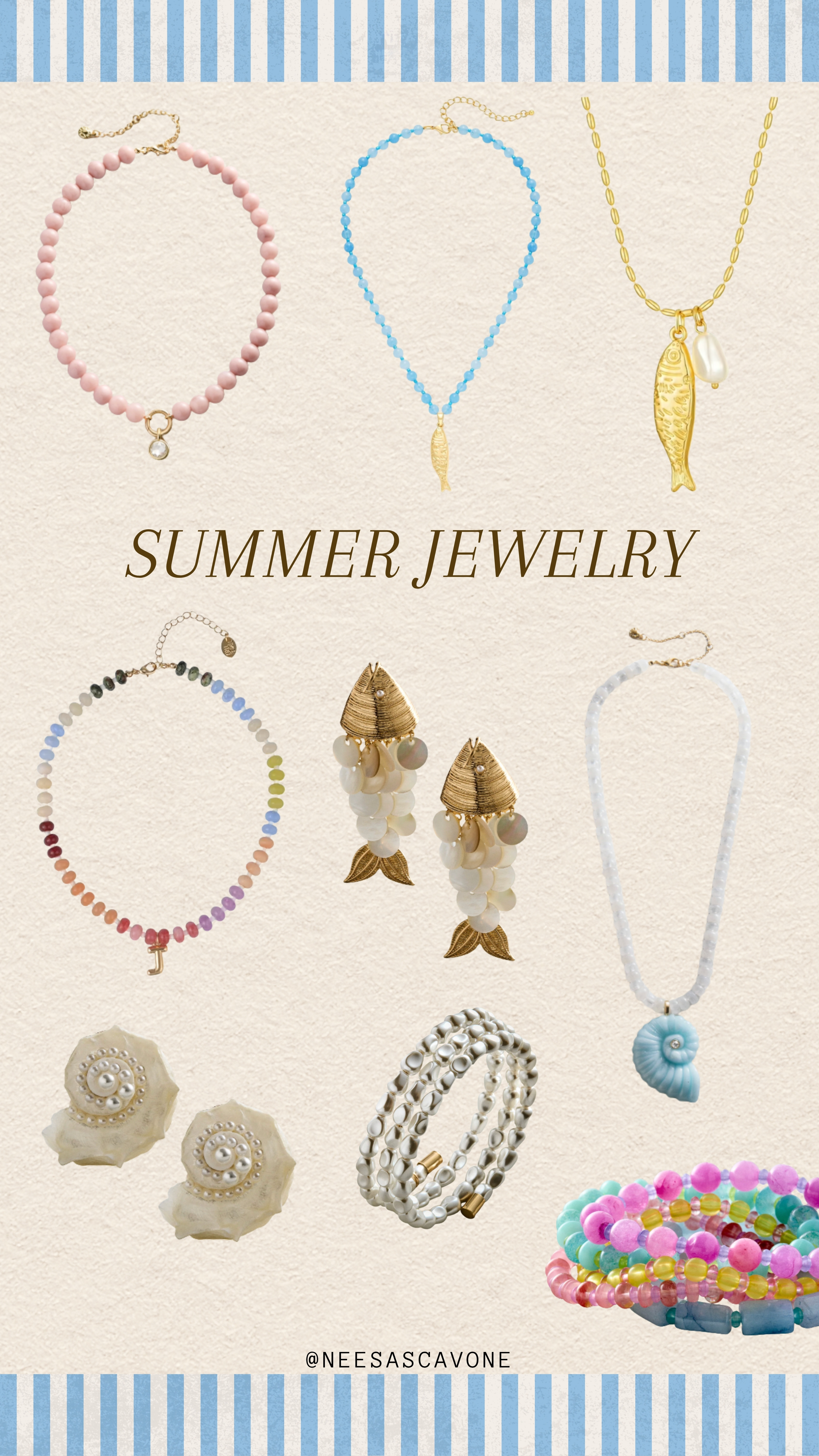 Salty air, colorful beads, and all the coastal vibes 🌊🐚 These summer jewelry finds instantly make any outfit look more elevated without trying too hard. Perfect for beach days, vacations, poolside dinners, and everyday summer outfits ✨ #summerjewelry #beachjewelry #coastalstyle #colorfuljewelry #vacationstyle #summeraccessories #beadedjewelry #statementjewelry #coastalgrandmother #beachyoutfits #summerfashion #jewelrylover #stackablebracelets #shelljewelry #goldjewelry #ltkstyle #ltkfinds #amazonfashion #vacationoutfits #summerstyle 

 #LTKgrwm #LTKSeasonal #LTKWorkwear