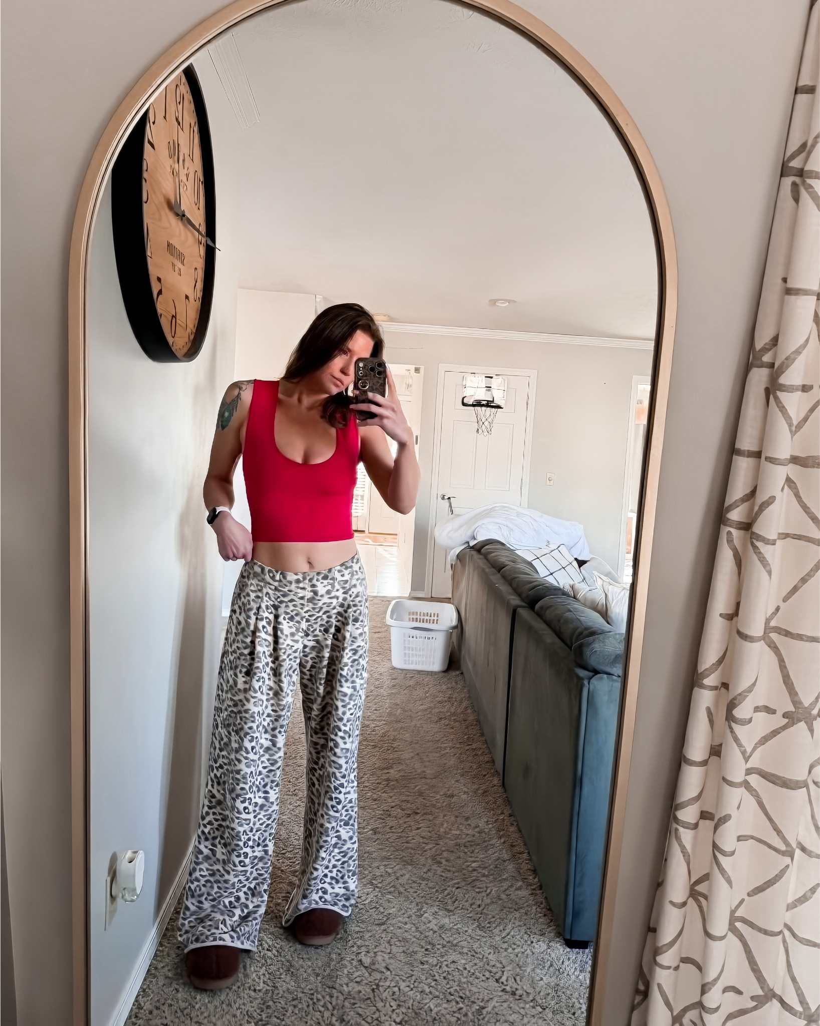 Cozy tanks and oversized printed pants are a uniform for me ❤️🐆🤌🏼
Fp tank | aerie sweatpants | target shoes 

#LTKmomlife #LTKootd #LTKFindsUnder100