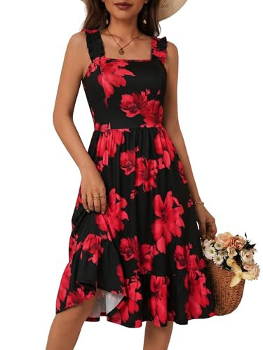 ZABERRY Sundresses for Women Over 50 Mexican Dress Midi Sundress Summer Aline Flowy Floral Vacation Cute Petite Wedding Guest Elegant Classy 2026 | Amazon (US)
