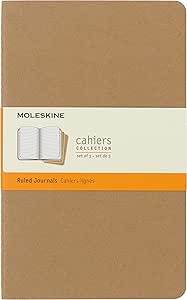 Moleskine Cahier Journal, Soft Cover, Large (5" x 8.25") Ruled/Lined, Kraft Brown, 80 Pages (Set ... | Amazon (US)
