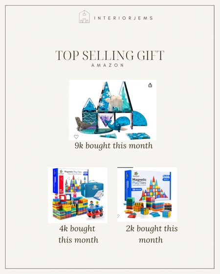 Top selling gift for kids, magnet tiles, kids can build these and so many different fun ways and they can use them for years, thousands sold last month, top selling gift from Amazon kids gift idea boys gift idea girls gift idea

#LTKGiftGuide #LTKHoliday #LTKsalealert
