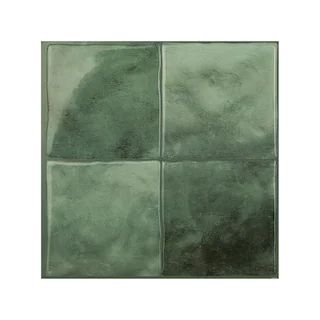 smart tiles Zellige Taza Green 9 in. x 9 in. Vinyl Peel and Stick Tile (2.22 sq. ft./ 4-Pack) SM1... | The Home Depot