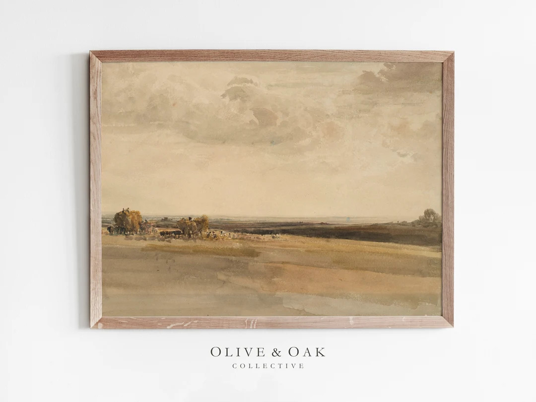 Vintage Farmhouse Wall Decor / Landscape Painting PRINTABLE / - Etsy | Etsy (US)