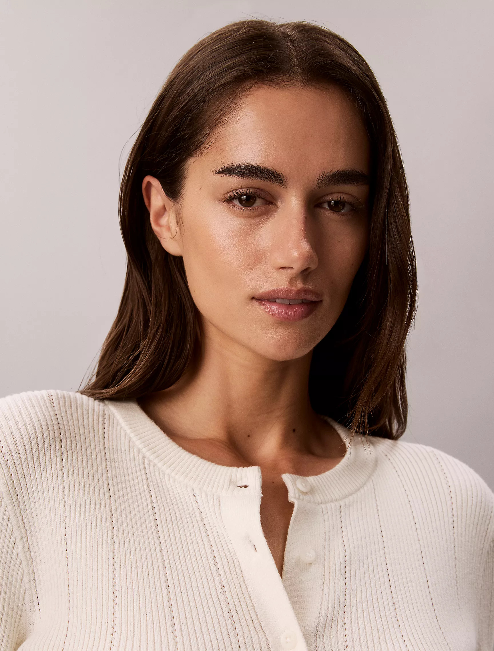 Smooth Cotton Rib Cardigan Sweater | Calvin Klein | Calvin Klein (US)