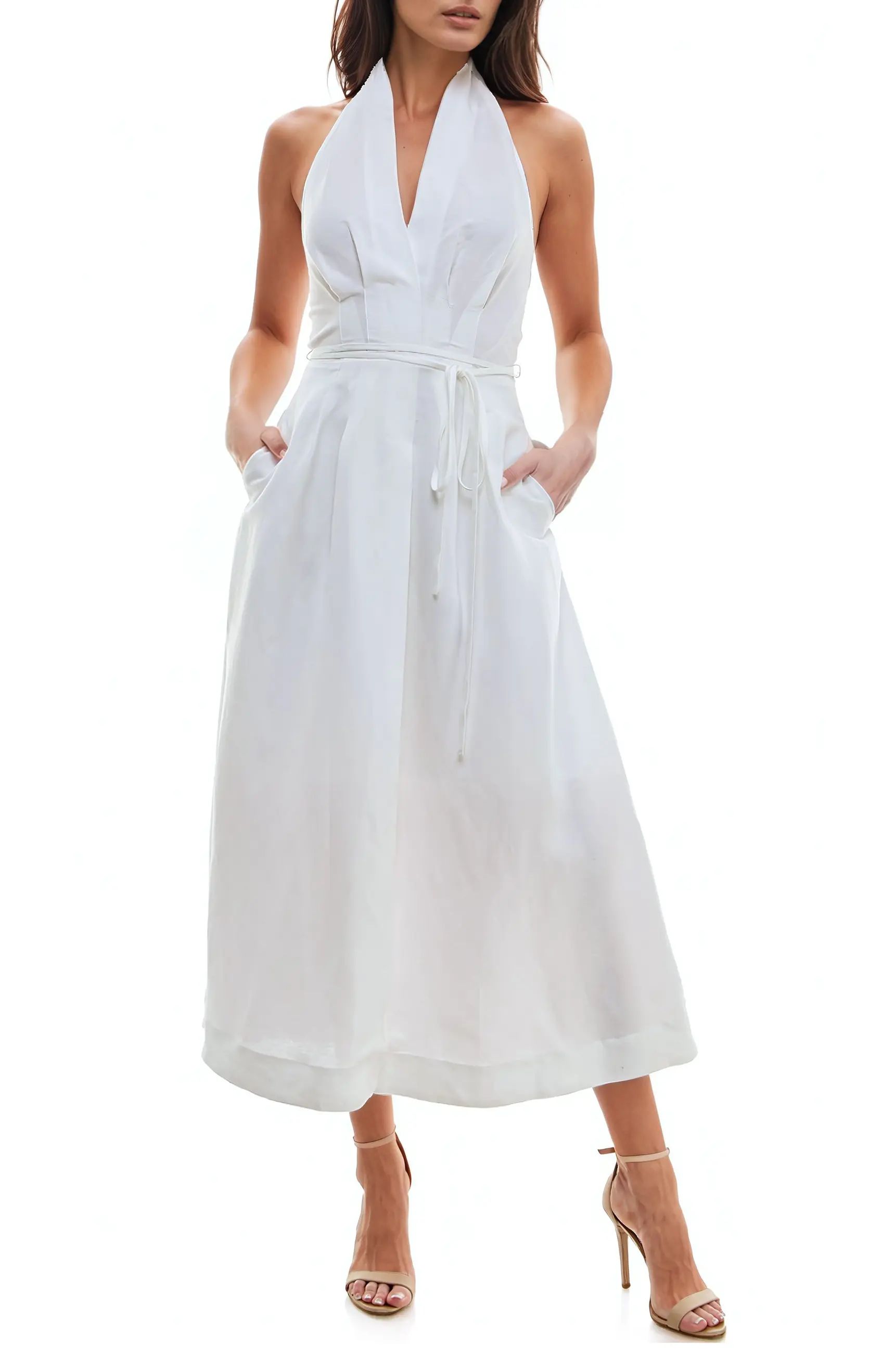 Pleated Halter Maxi Dress | Nordstrom