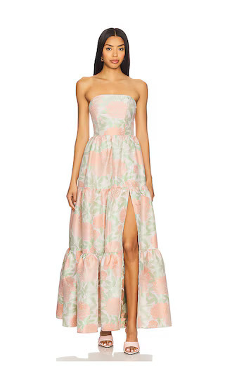ELLIATT x REVOLVE Jacquard Gown in Peach,Green. - size L | Revolve Clothing (Global)