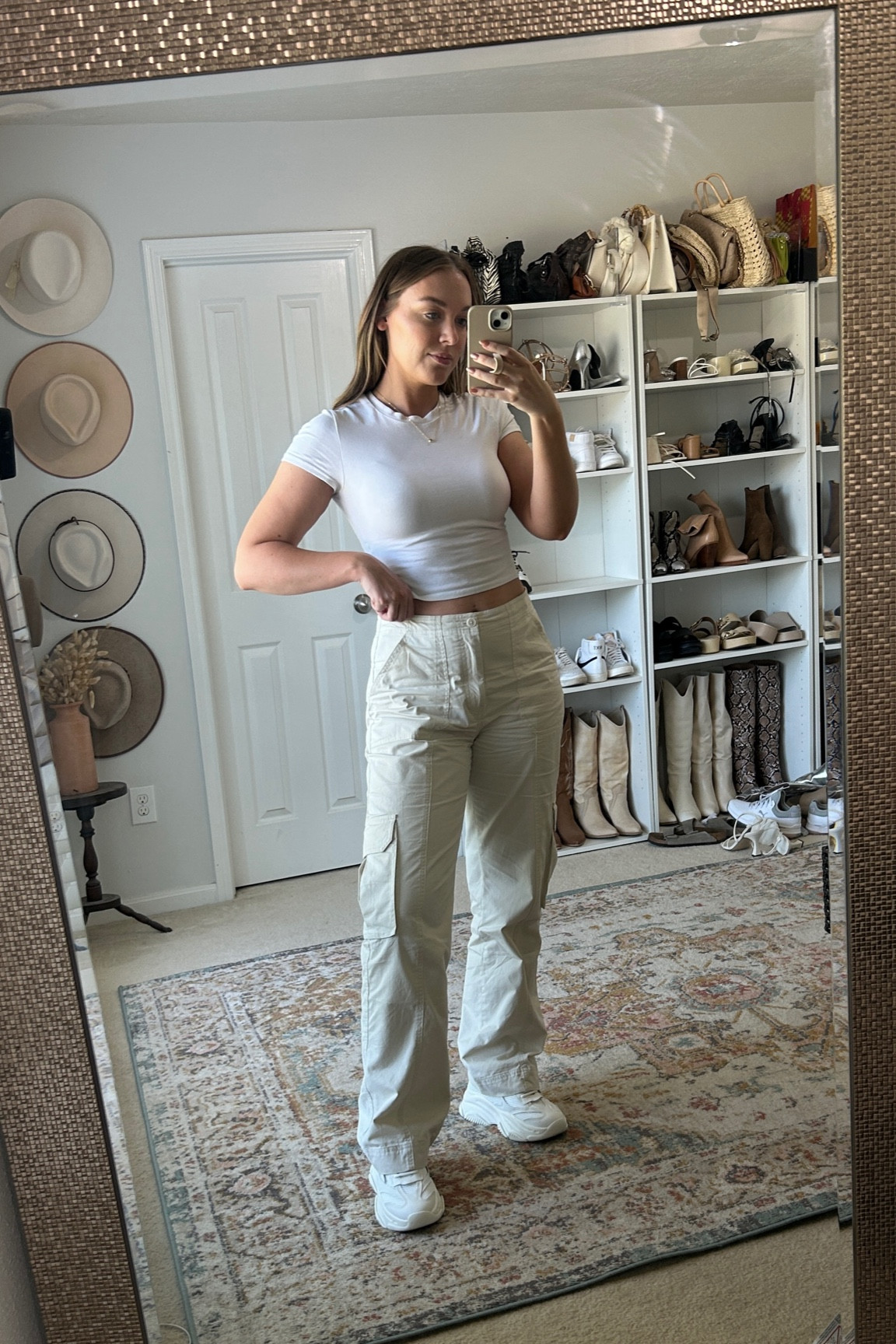 Todays casual OOTD 
Baby Tee size S 
Cargo Pants size 28L they are stretchy 
Steve Madden Sneakers fit TTS or go up 1/2 


ltk sale, like to know it, Abercrombie style, Abercrombie jeans, cargo pants, 90s style, trendy style, fashion trends, spring trends, spring style, spring fashion, casual outfit inspo, casual outfit, Pinterest aesthetic, Pinterest girl.

#LTKSale #LTKstyletip #LTKunder100