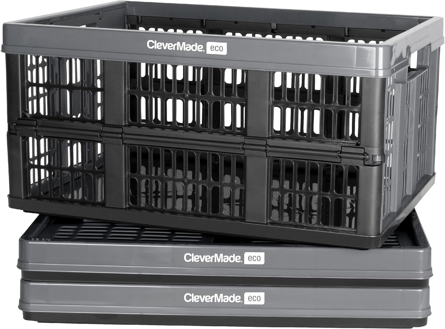 CleverMade Collapsible Utility Crates-Obsidian 1pck 45L / 11 Gal holds 66 lbs - Stackable Contain... | Amazon (US)