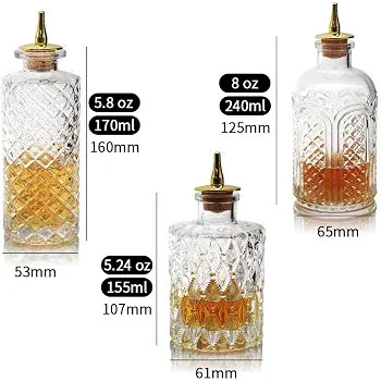 SuproBarware Bitters Bottle for Cocktails - Glass Dasher Bottles with Dash Tops, Great for Barten... | Amazon (US)