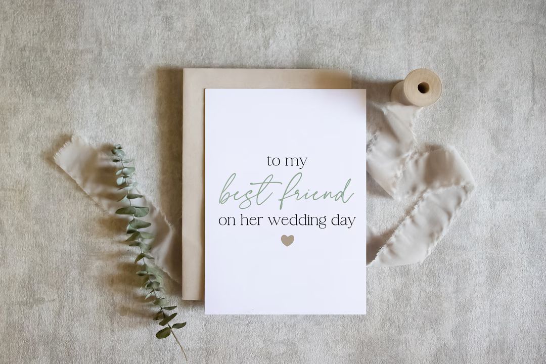 to my best friend on her wedding day, card for best friend, best friend wedding day card / SKU: L... | Etsy (US)