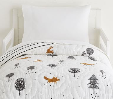 Nolan Woodland Toddler Quilt | Pottery Barn Kids