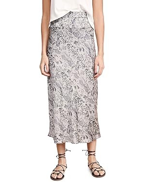 Free People Women's Normani Bias Printed Skirt, Grey Combo, 2 | Amazon (US)