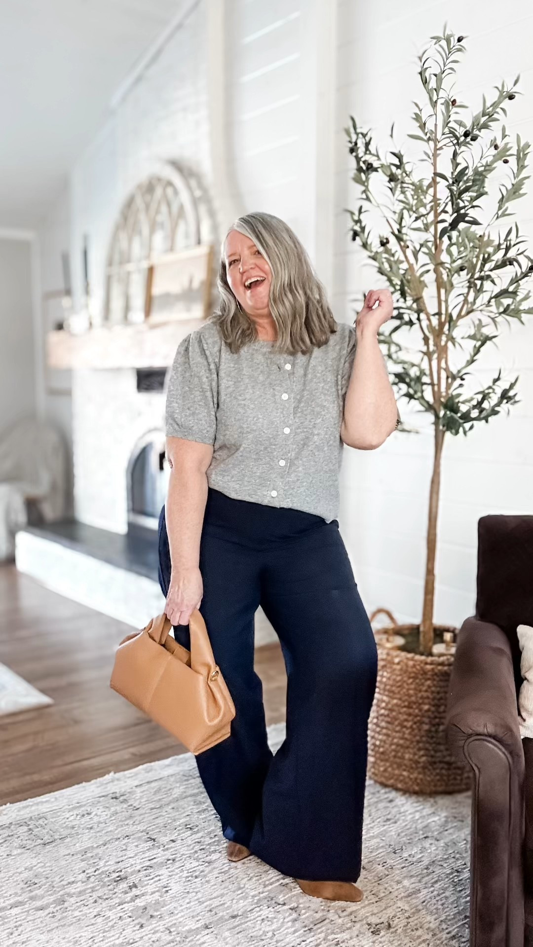 Plus-size office look.  Wearing the 16 in pants and XL sweater  

#LTKPlusSize #LTKOver40 #LTKMidsize