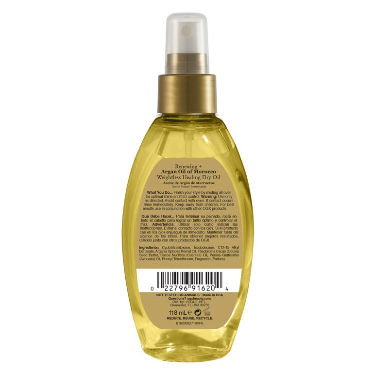 OGX Renewing + Argan Oil of Morocco Weightless Healing Dry Spray for Split Ends, 4 fl oz | Walmart (US)