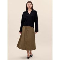 Aria Twill Skirt - Olive / 8 | Rebecca Taylor