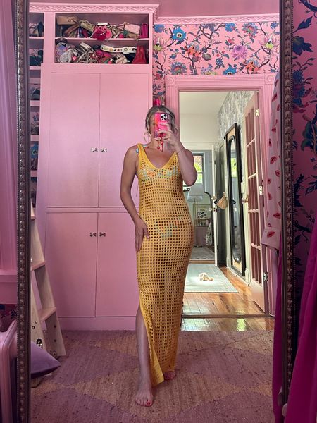 Target - Shade & Shore - V-Neck Crochet Cover Up Maxi Dress in Yellow - wearing size XS

#LTKSwim #LTKSeasonal #LTKFindsUnder50