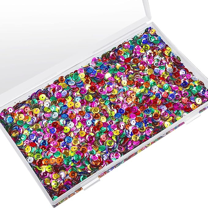 Dingion 40000 Pieces Bulk Sequins for Craft Holiday 6 mm DIY Sequins Loose Sequin for Jewelry Cra... | Amazon (US)