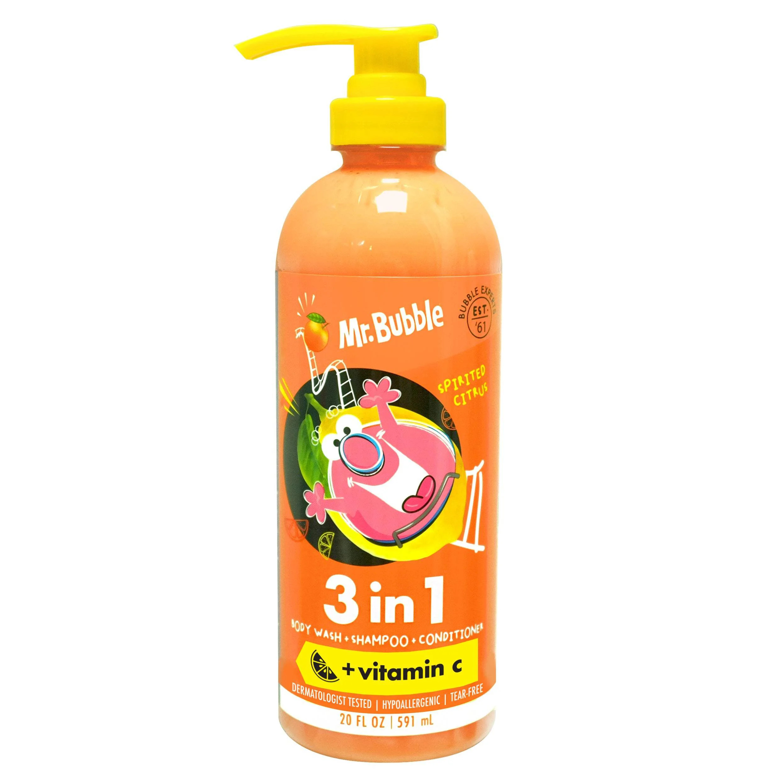 Mr. Bubble Spirited Citrus 3in1 Body Wash, Shampoo & Conditioner, 20 fl oz | Walmart (US)