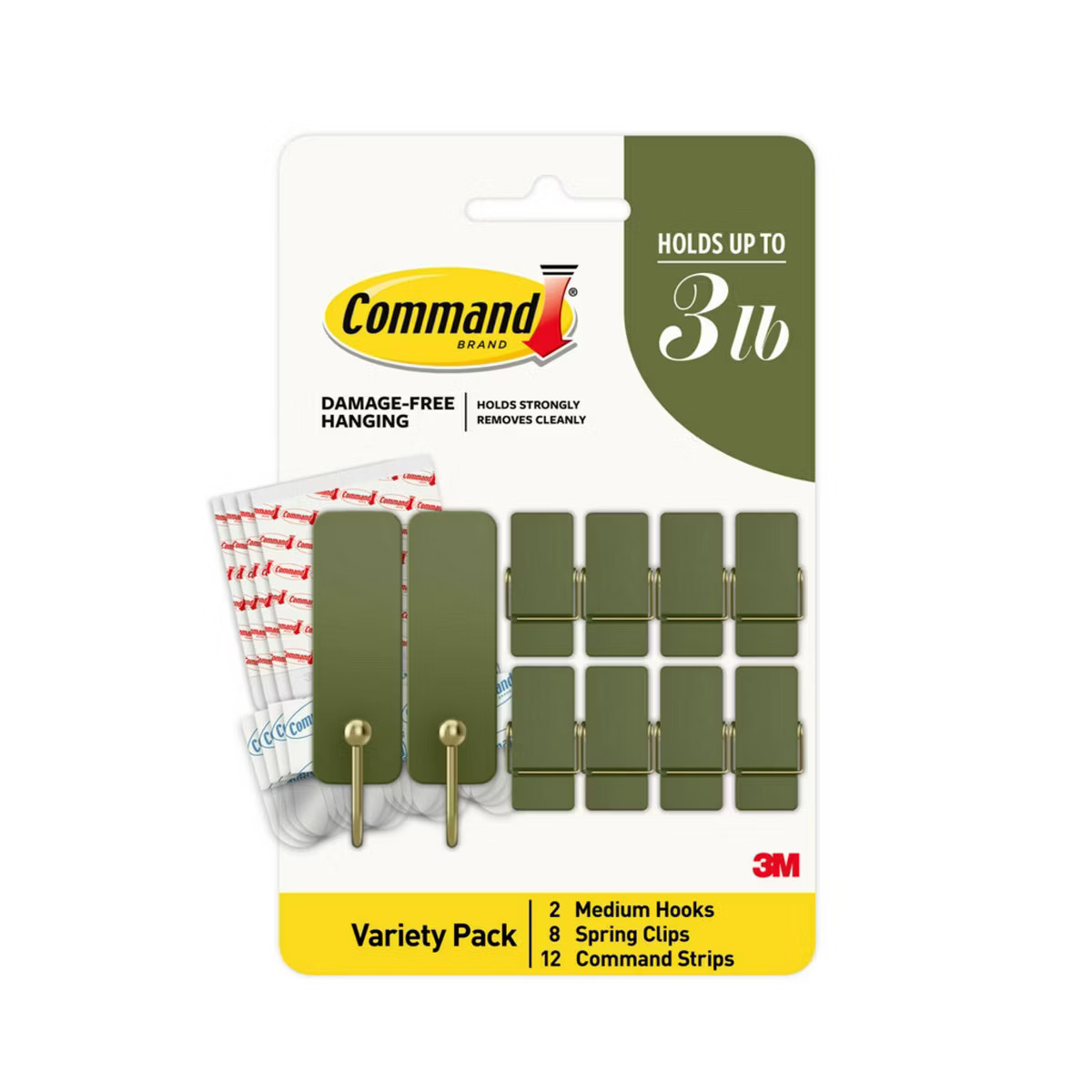 Command Limited Addition Holiday Mixed Hooks Pack Sage 10 Hooks 12 Strips: Plastic Adhesive Hange... | Target
