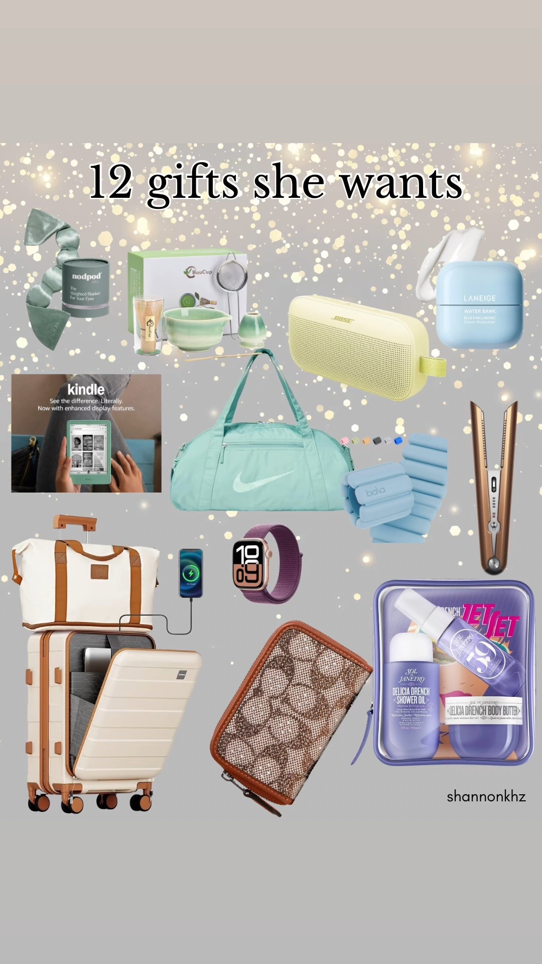 Twelve gifts she will love. Everything from travel must haves to self care to tech and beauty. Perfect for sisters friends moms coworkers and yourself. These are always a hit.

travel gifts
self care gifts
holiday gift ideas
ltk beauty
ltk travel
amazon finds
nike bag
bose speaker
gift guide for her
ltk deals


#LTKselfcare #LTKHoliday #LTKGiftGuide