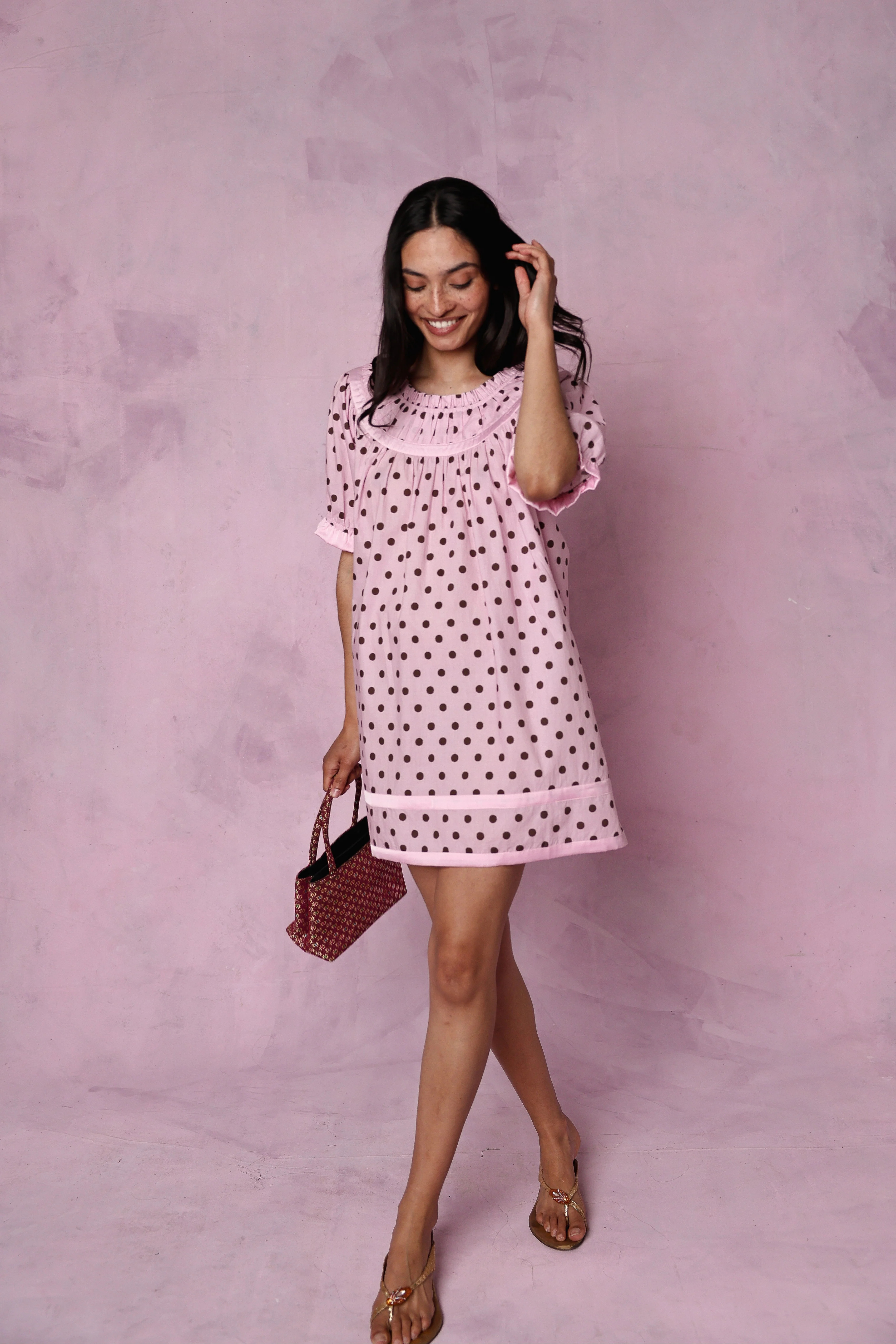Paloma Sundress Pink Polka | It's 9pm