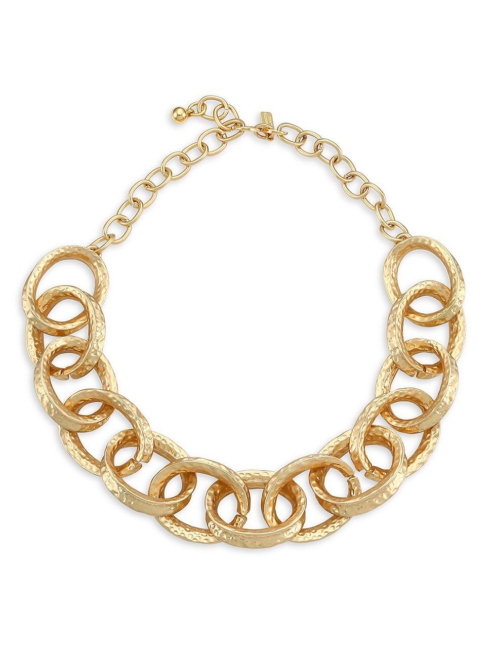 Kenneth Jay Lane Women's 22K Goldplated Hammered Oval-Link Necklace - Yellow Goldtone | Saks Fifth Avenue