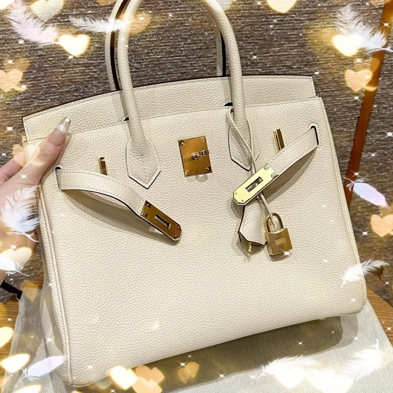 top designer women's bag brand 25-30-35cm handmade high-grade wax line Togo leather pink luxury c... | DHGate