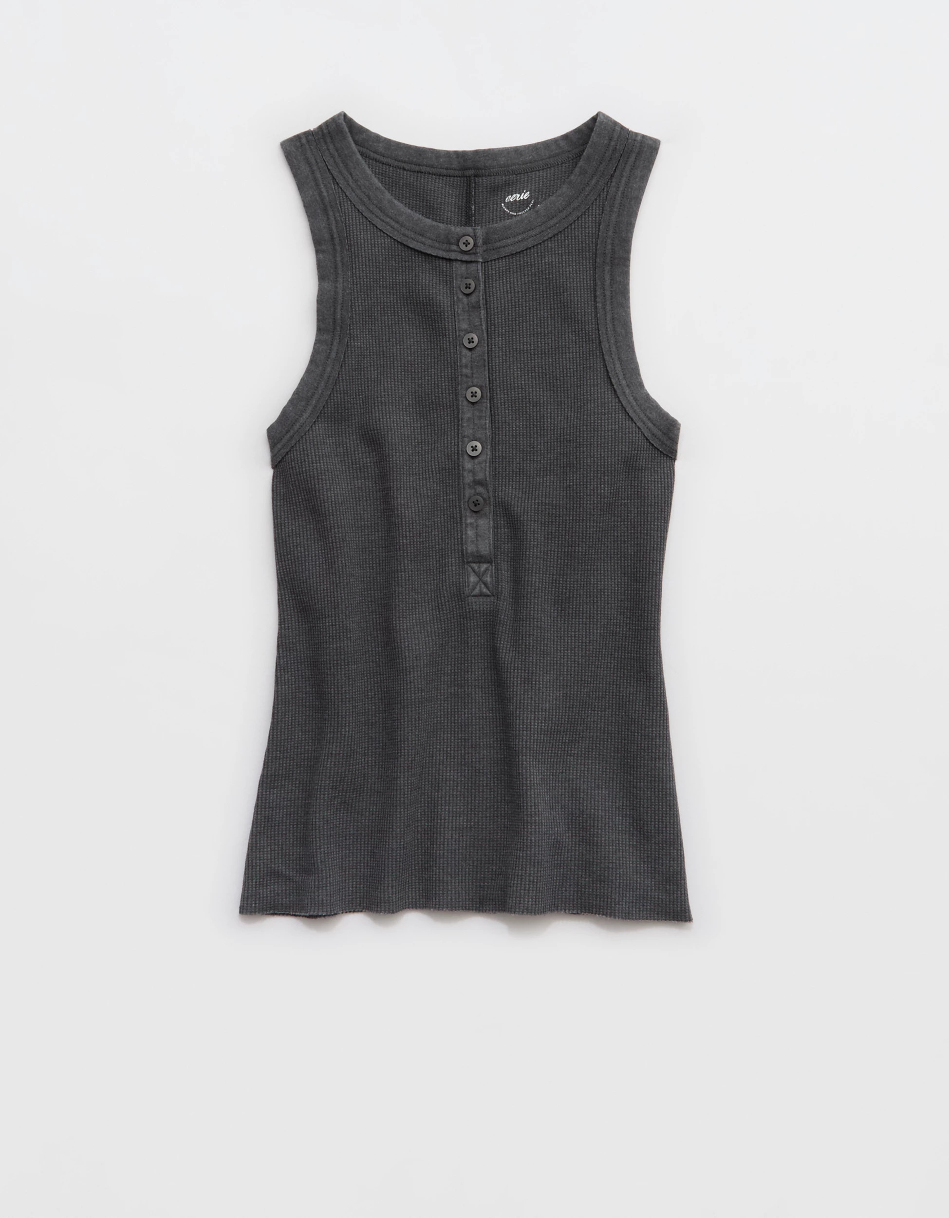 Aerie Unwind Waffle Henley Tank Top | Aerie