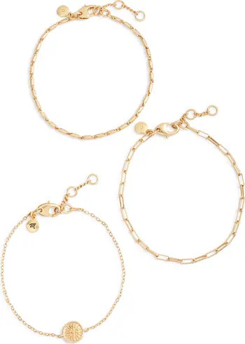 Madewell Three-Piece Solar Bracelet Set | Nordstrom | Nordstrom