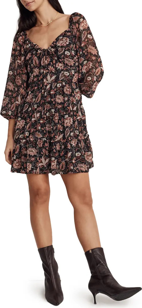 Amalia Pampas Blooms Tiered Minidress | Nordstrom Rack