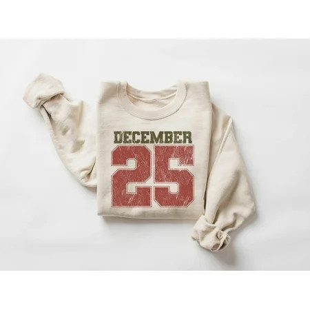 Retro Christmas Sweatshirt, December 25 Shirt, Holiday Clothing, Womens Christmas Shirts, Christmas Crewneck, Christmas Gift, Winter Sweater | Walmart (US)
