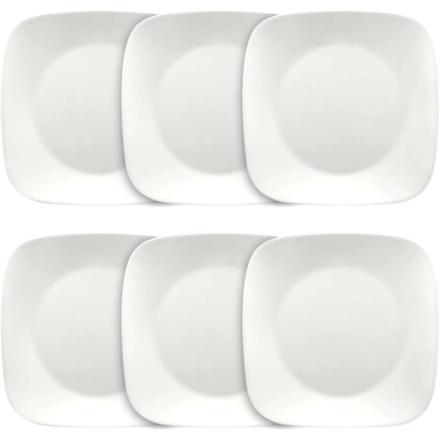 Corelle Square Pure White 10.5" Dinner Plates, Set of 6 - Walmart.com | Walmart (US)