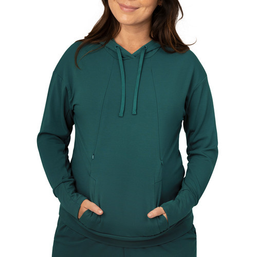 Kindred Bravely Maternity & Nursing Hoodie in Evergreen at Nordstrom, Size Large | Nordstrom